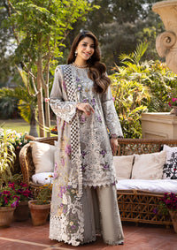 RAMSHA in EMBROIDERED LAWN FRONT CENTER PANEL and SUBLIMATION PRINTED COTTON NET PATCHED DUPATTA from ELAF Luxury Lawn 2025.